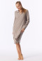 Nachthemd met lange mouwen, fijnrib, warm, bruin gemêleerd - selected! Premium Warming