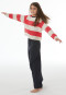 Lange pyjama met streepjes, vivid red - Nightwear
