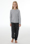 Lange pyjama met manchetten en strikjes, grijs gemêleerd - Nightwear