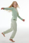 Schlafanzug lang Interlock Bündchen pastellgrün - Nightwear