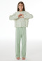 Long Pyjamas with Interlock Checking in Pastel Green - Nightwear