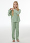 Schlafanzug lang Velour Herzchen pastellgrün - Nightwear