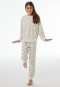 Lange pyjama van velours met manchetten en strikjes, kleur marshmallow - Nightwear