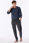 Pyjama long en tissu éponge à poignets, rayures, couleur denim délavé - Casual Nightwear