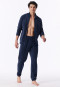 Ensemble d'intérieur en velours oversize à fermeture éclair, bleu océan - Casual Nightwear