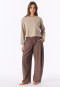 Long Flannel Pants, Herringbone, Brown-Mottled - Mix+ Relax