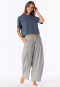 Langere flanele broek met visgraatpatroon, blauwgrijs gemêleerd - Mix+ Relax