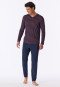 Schlafanzug lang geringelt deep sea blue - Long Life Soft