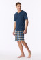 Schlafanzug kurz Karos deep blue - Casual Essentials