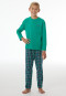 Schlafanzug lang Jersey Webware Karos jade - Nightwear