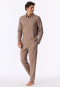 Long-Sleeve Pique Shirt, Warm, Nougat - Mix+ Relax