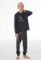 Pyjama long à poignets, bleu foncé - « Family »