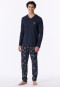 Long Pyjamas for Skiing, Deep Blue - Family