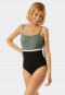 Swimsuit lined elastic band adjustable straps khaki-black - California Dream