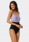 Swimsuit lined elastic band adjustable straps purple-black - California Dream