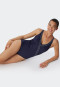 Badpak shapewear V-hals verstelbare bandjes donkerblauw - Deep Sea