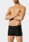 Retro swim trunks with zip pocket knitwear recycled thin stripes black - Nautical Casual