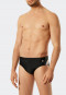 Retro swim trunks knitted fabric recycled side stripes black - Nautical Active