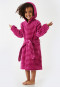 Badjas badstof velours capuchon gestreept bessenkleur - Cat Zoe