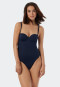 Bandeau swimsuit underwire variable strap options soft cups with support dark blue - Deep Sea