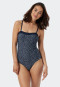 Bandeau-Badeanzug variable Träger Softcups dunkelblau-gemustert - Sea Blossom