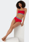 Ensemble bikini bandeau coussinets souples bretelles variables slip midi effet côtelé rouge - Underwater