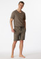Bermuda coton bio feuilles taupe - Mix+Relax