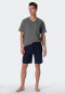 Bermuda in cotone biologico con fantasia in blu scuro - Mix+Relax