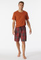 Bermudashort geweven stof biologisch katoen geruit terracotta - Mix+Relax