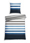 Biancheria da letto 2 pezzi in flanella fine a strisce blu - SCHIESSER Home
