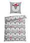 2-Piece Grey Bed Linen Set - Soft Flannel