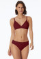 Bra wire-free double rib organic cotton removable pads terracotta - Pure Rib