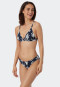 Top a triangolo per bikini con coppe removibili spalline regolabili e fantasia, blu scuro corallo - Mix & Match Coral Life