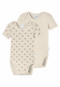 Bodys kurzarm 2er-Pack Feinripp Elefanten creme - Natural Love