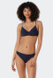 Underwire bikini set variable straps mini bottoms ribbed look dark blue - Underwater