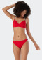 Underwire bikini set variable straps mini bottoms ribbed look red - Underwater