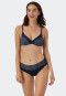 Beugelbikini met verstelbare bandjes, midi-slip donkerblauw met motief - Sea Blossom