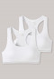 Bustier 2-pack double rib white Long Life Cotton