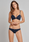 Midnight blue, padded triangle bra without underwire - Long Life Softness