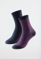 Chaussettes pour femme lot de 2 uni/rayé multicolore - Long Life Cool