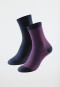 Women's socks 2-pack solid/striped multicolored - Long Life Cool