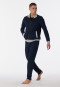 Vrijetijdspak interlock opstaande kraag rits manchetten nachtblauw - Warming Nightwear