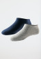 Men's sneaker socks 2-pack organic cotton heather gray/dark blue - 95/5