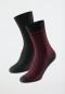 Confezione da 2 paia di calzini da uomo in cotone Pima, rosso scuro/nero - Long Life Cool