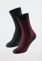 Herrensocken 2er-Pack Pima Baumwolle dunkelrot/ schwarz - Long Life Cool