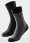 Lot de 2 chaussettes pour homme coton Pima noir / multicolore - Long Life Cool