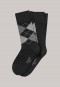 chaussettes pour hommes lot de 2 noir / motif à carreaux Argyle - Cotton Fit
