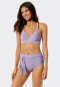 Slip per bikini a vita alta foderato con coulisse di colore viola - California Dream