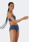 Slip a vita alta a coste di colore blu - Seamless Recycled Rib