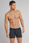 Boxer briefs with fine rib double pack with fly-front dark blue striped - Original Classics